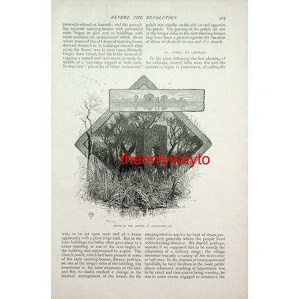 St Michael's Church, Charleston (Jamestown Church, Reverse), Book Illustration