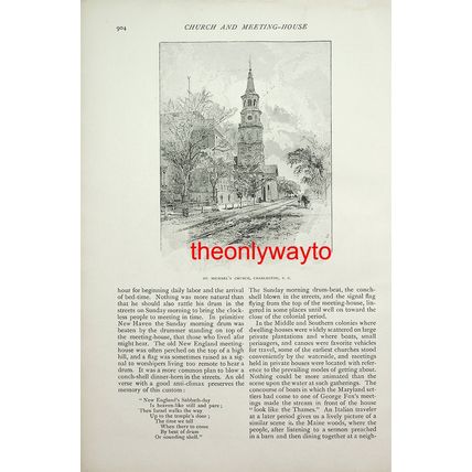 St Michael's Church, Charleston (Jamestown Church, Reverse), Book Illustration
