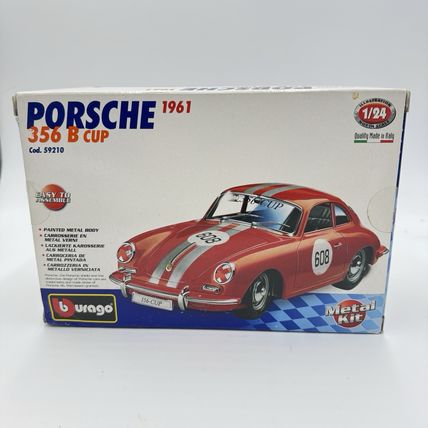 Burago 1:24 scale Porsche 1961 356 B Cup die-cast metal model kit Sealed New