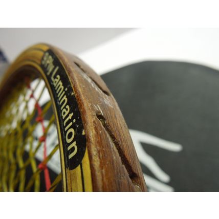 Vintage Grantsport Rod Laver Wooden Tennis Racket w/Slazenger leather cover
