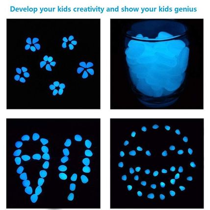 9.7Lbs 2000Pcs Glow in the Dark Stones Garden Pebbles Rocks Indoor Outdoor Decor