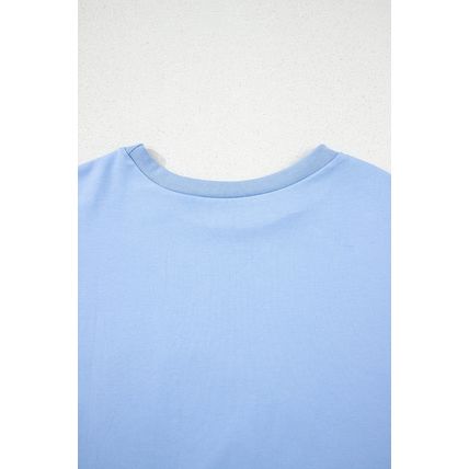 Myosotis Loose Half Sleeve Hi Low Hem T Shirt