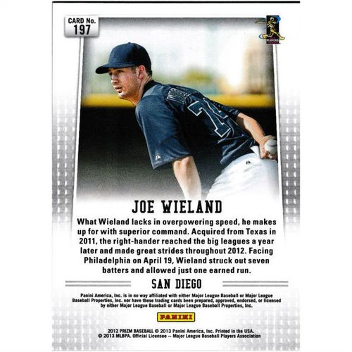 2012 Panini Prizm - #197 - Joe Wieland RC