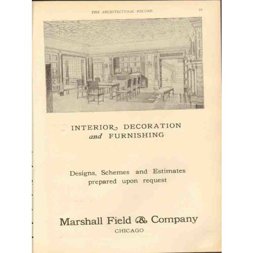 marshall field company 1912 interior decoration furnishing vintage ad