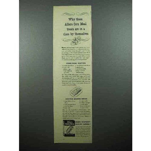 1943 Albers Corn Meal Ad - Muffins, Boston Brown Bread