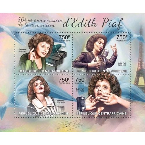CENTRAL AFRICA 2013 SHEET MNH EDITH PIAF SINGERS MUSIC