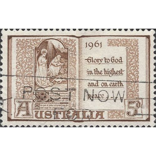 AUSTRALIA, CHRISTMAS, Glory to God in the Highest, brown 1961, 5d, #7
