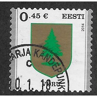 EST 2014 €0.45 (S/A) 'ARMS - VORU' FINE USED (EBID63-662)