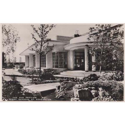 The Sun Pavillion Derry Gardens Kensington Antique Real Photo Postcard