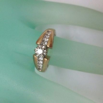 Antique Art Deco .50ct Diamond Engagement 14k Yellow Gold Filigree Ring