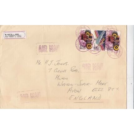 United States 1983 Matteson IL-Weston Super Mare UK Cover Matteson cancel VGC