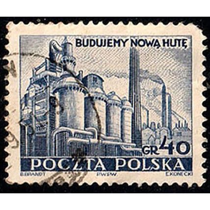 Poland 1951 Nowa Huta Steelworks 40G Used Stamp
