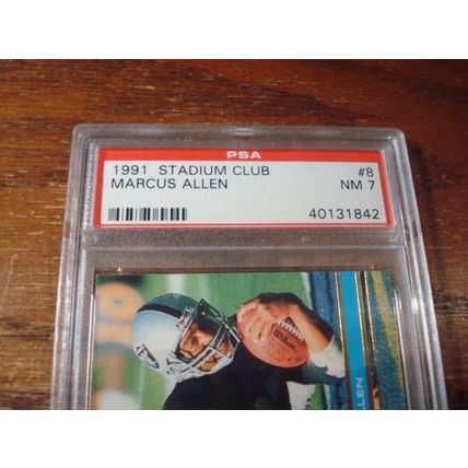 1991 Topps Stadium Club, Graded Near Mint 7, MARCUS ALLEN, Raiders