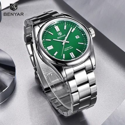BENYAR (Part of Pagani) Green Face Automatic Movement Steel Bracelet Watch