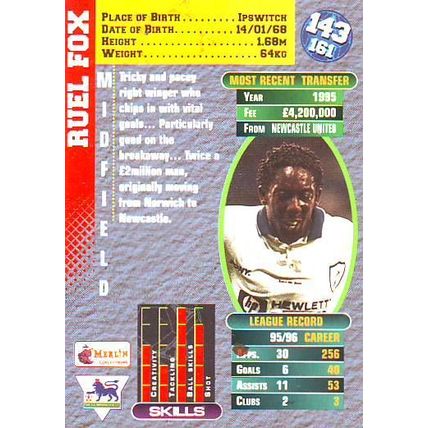Merlin Premier Gold English Premier League 1996/97 Ruel Fox