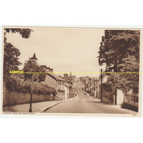 Honiton C1940 Exeter Road STREET SCENE, Houses, Cars, People etc, Devon