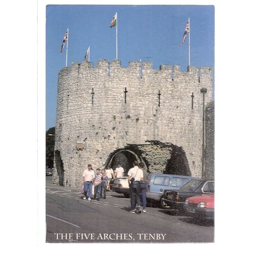 THE FIVE ARCHES, TENBY, WALES used postcard 2013 postmark =