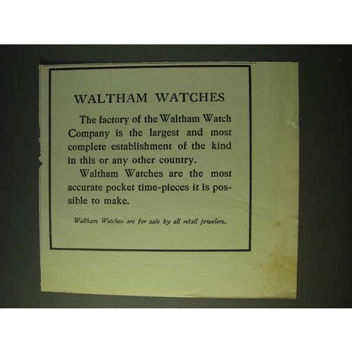 1900 Waltham Watches Ad - Waltham Watches