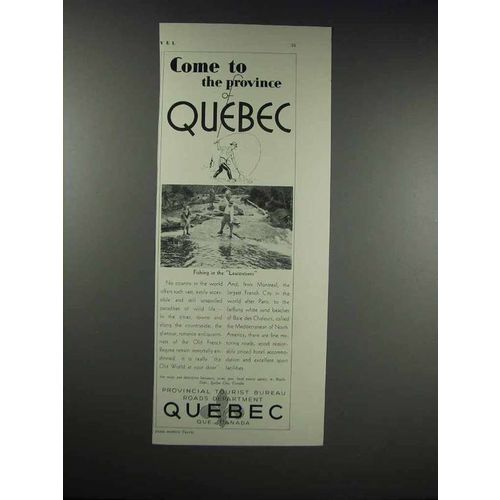 1932 Provincial Tourist Bureau Quebec Canada Ad