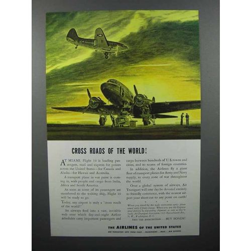 1943 Airlines of the United States Ad - Cross Roads