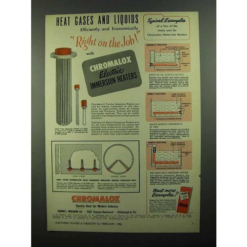1950 Chromalox Electric immersion heaters Ad
