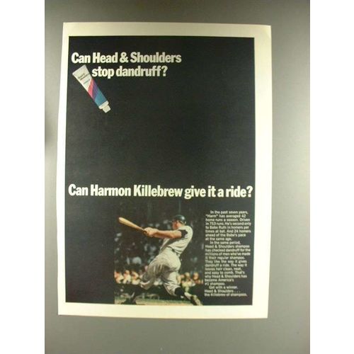 1968 Head & Shoulders Shampoo Ad w/ Harmon Killebrew