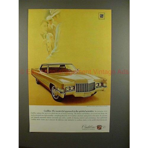 1970 Cadillac Coupe DeVille Car Ad - Masterful Approach