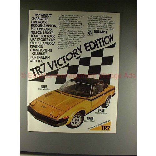 1976 Triumph TR7 TR-7 Car Ad - Victory Edition, NICE!!