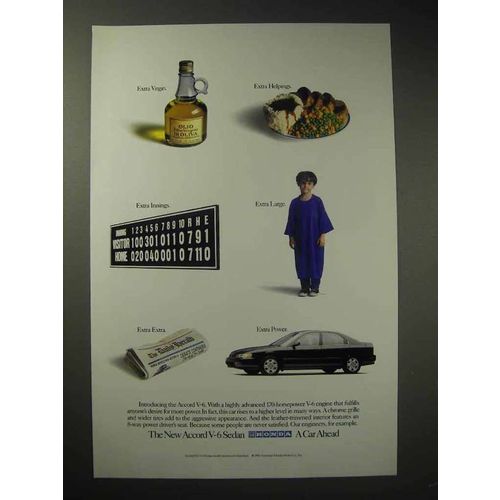 1995 Honda Accord Car Ad - Extra Virgin