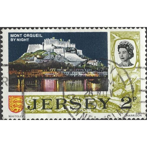 JERSEY, Mont Orgueil by night, olive 1970, 2p, #3