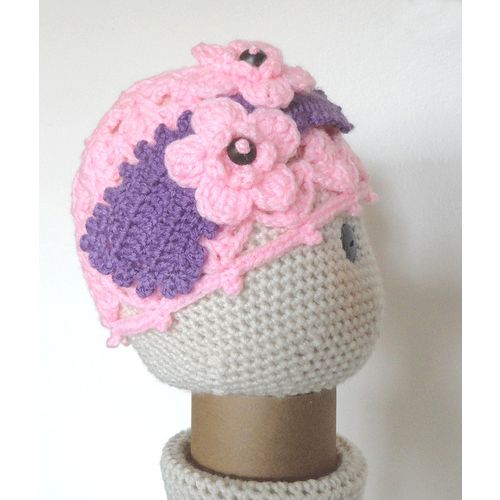 Hat #H04 girls cloche filigree flower and bow 3 - 5 years