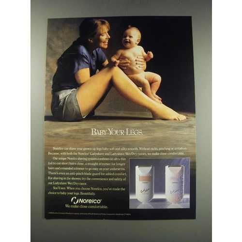 1991 Norelco Ladyshave Wet/Dry Razor Ad - Baby your legs