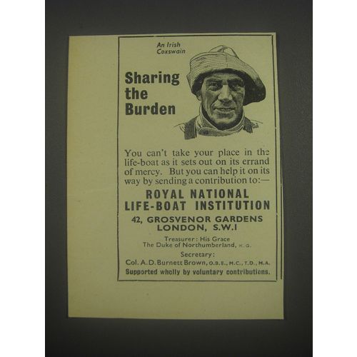 1959 Royal National Life-Boat Institution Ad - An Irish Coxswain