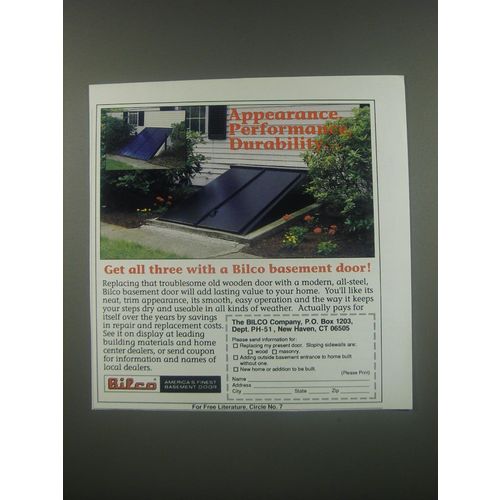1991 Bilco Basement Door Ad - Appearance, performance, durability