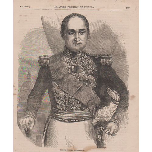 Print 1863 unframed Prince Jerome Bonaparte 18 x 22 cm