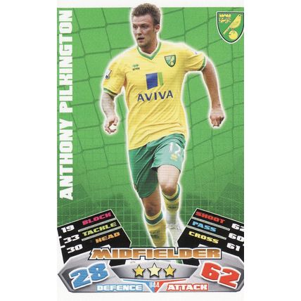 Match Attax Extra 2011/2012 U44 Anthony Pilkington Norwich City