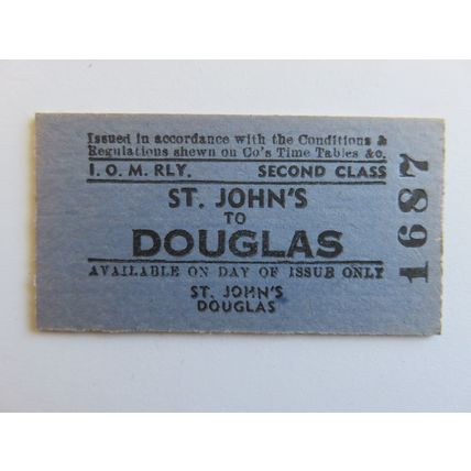 Isle of Man Railway St Johns-Douglas Ticket #626