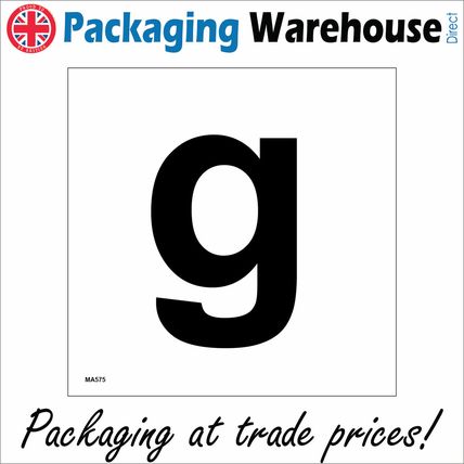 MA575 LETTER CHARACTER G SIGN WAREHOUSE SHELVING FACTORY STOREROOM ALPHABET
