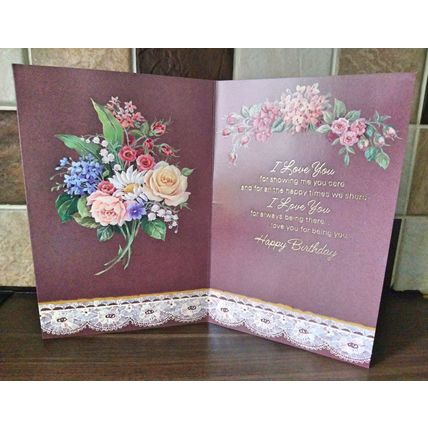 birthday card for her - For The One I Love - Have a Happy Birthday - Medium Card