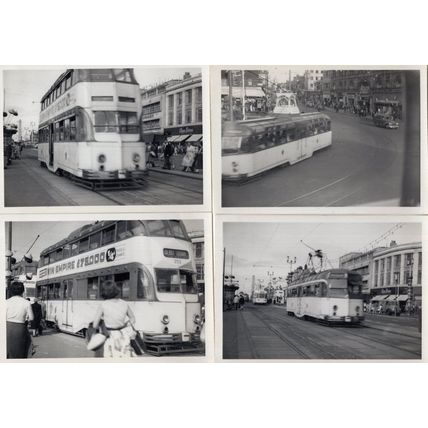Blackpool Bus Marston Route Football Pools Advertising 4x Vintage Transport Phot