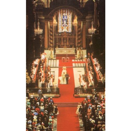 Princess Diana Wedding 1981 Church Service Aerial Postcard
