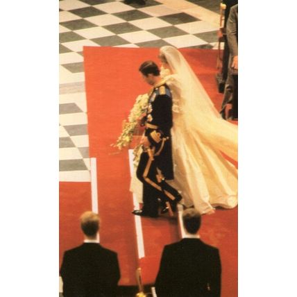 Prince Charles Princess Diana Church Altar Wedding Postcard