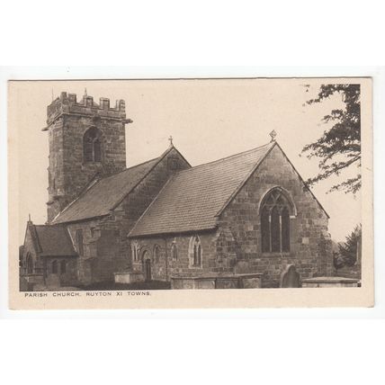 Parish Church Ruyton-XI-Towns Postcard Shropshire Local Publisher W R Dickin