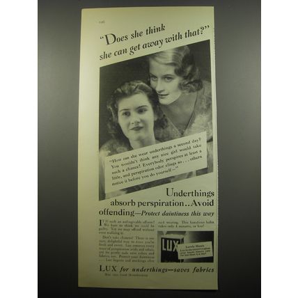 1932 Lux Detergent Ad - Does she think she can get away with that?
