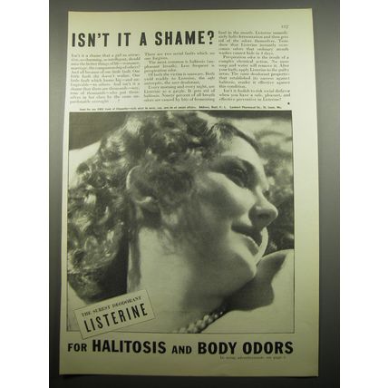 1932 Listerine Antiseptic Ad - Isn't it a shame?