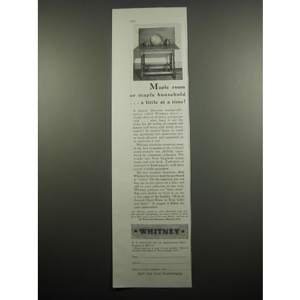 1933 Whitney Furniture Ad - Maple room or maple household ..a little at a time