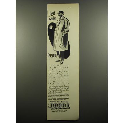 1955 Baracuta Rainwear Ad - Light traveler