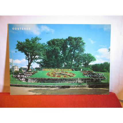 FLOWER CLOCK, OSTEND, OOSTENDE, Belgium used postcard 1973 pm =