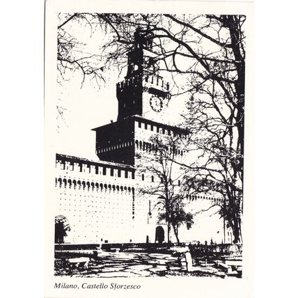 Milano Castello Sforzesco Italy Postcard unused VGC