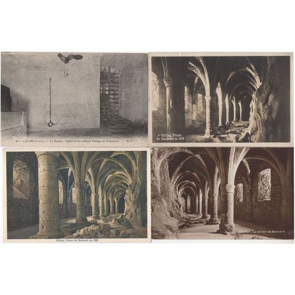 Chillon Loches Prison Dungeon 4x Antique French Postcard s